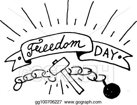 Freedom clipart drawing. Vector art day text
