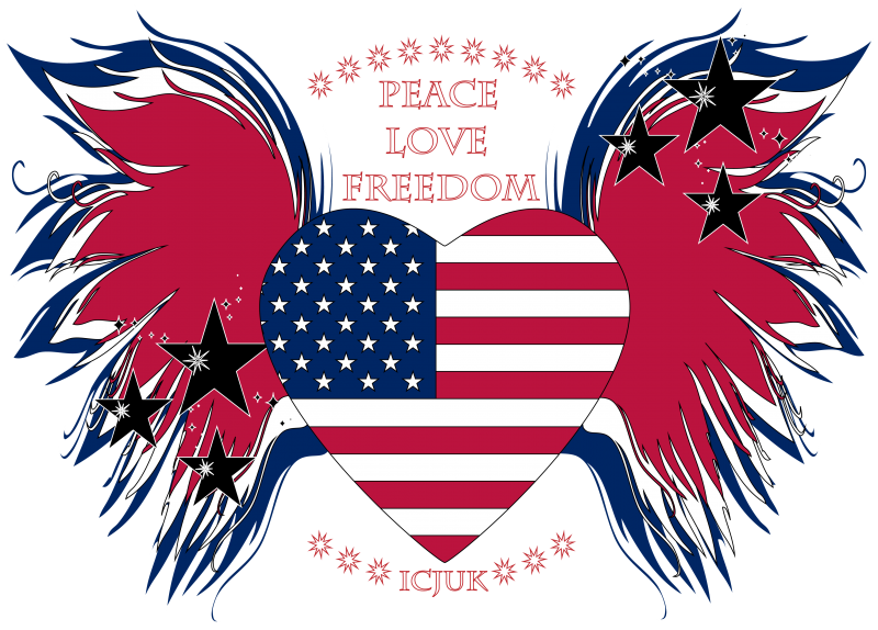 Freedom clipart us flag. The icjuk usa heart