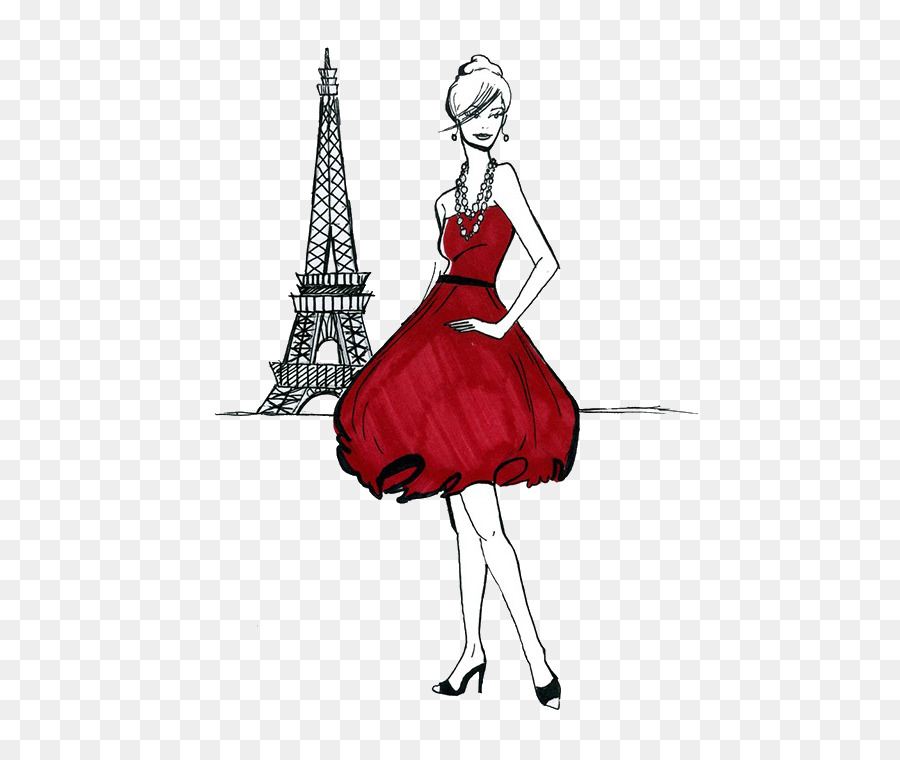 Background paris drawing illustration. French clipart red