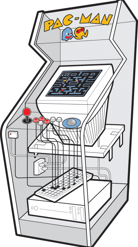 Mancave diy arcade with. Pacman clipart video game