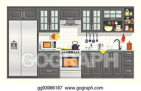 refrigerator clipart house kitchen
