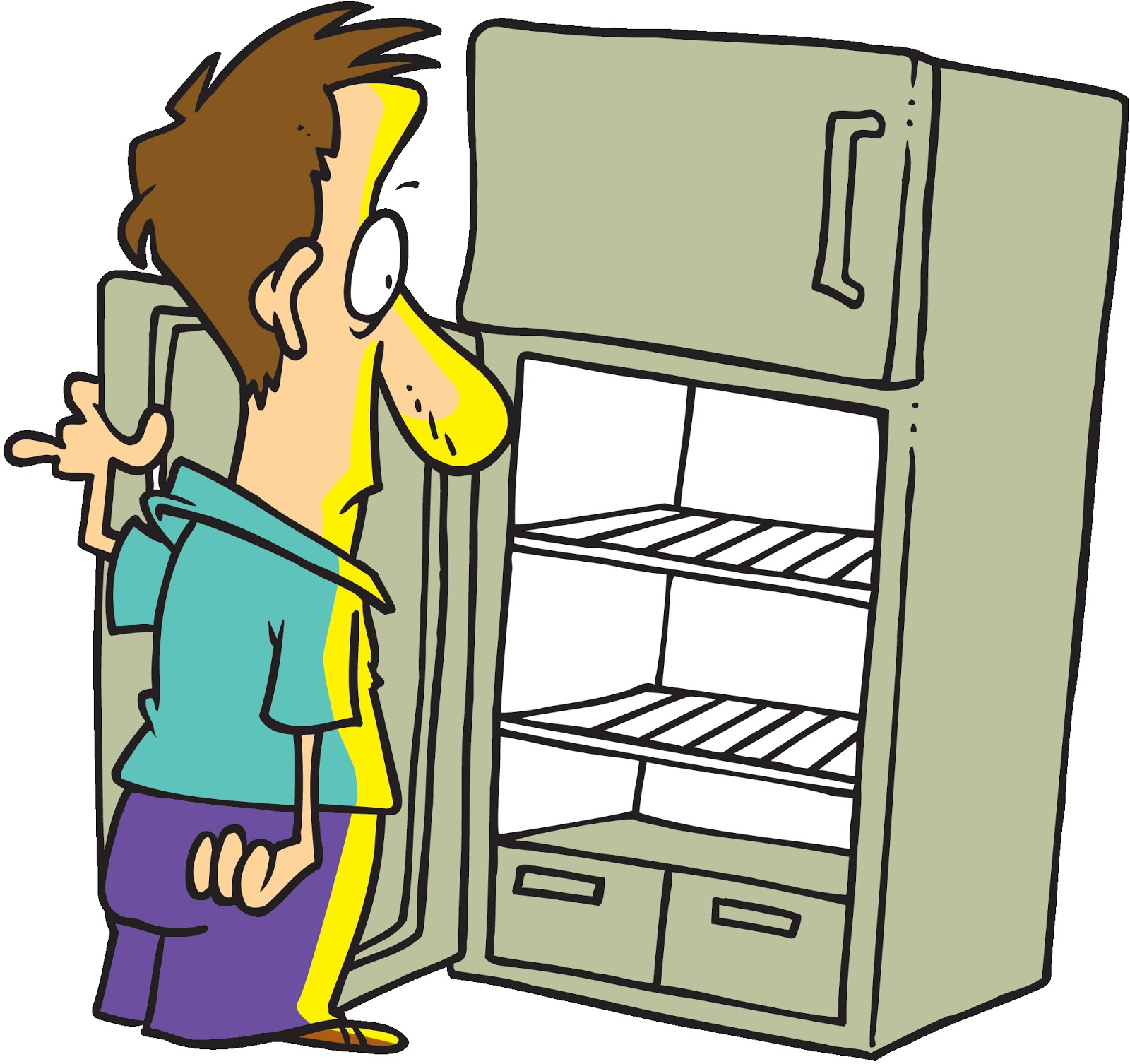 refrigerator clipart food inside