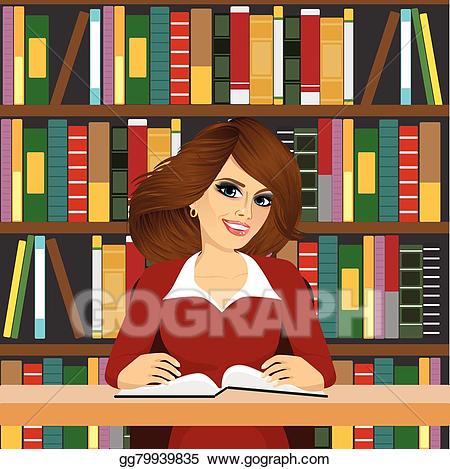 Vector art girl studying. Friendly clipart friendly student