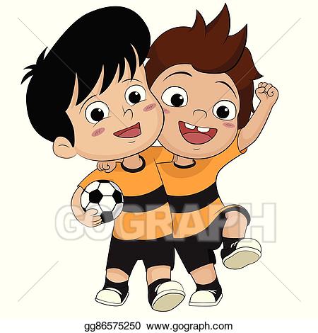 Win clipart animated. Vector illustration cartoon soccer
