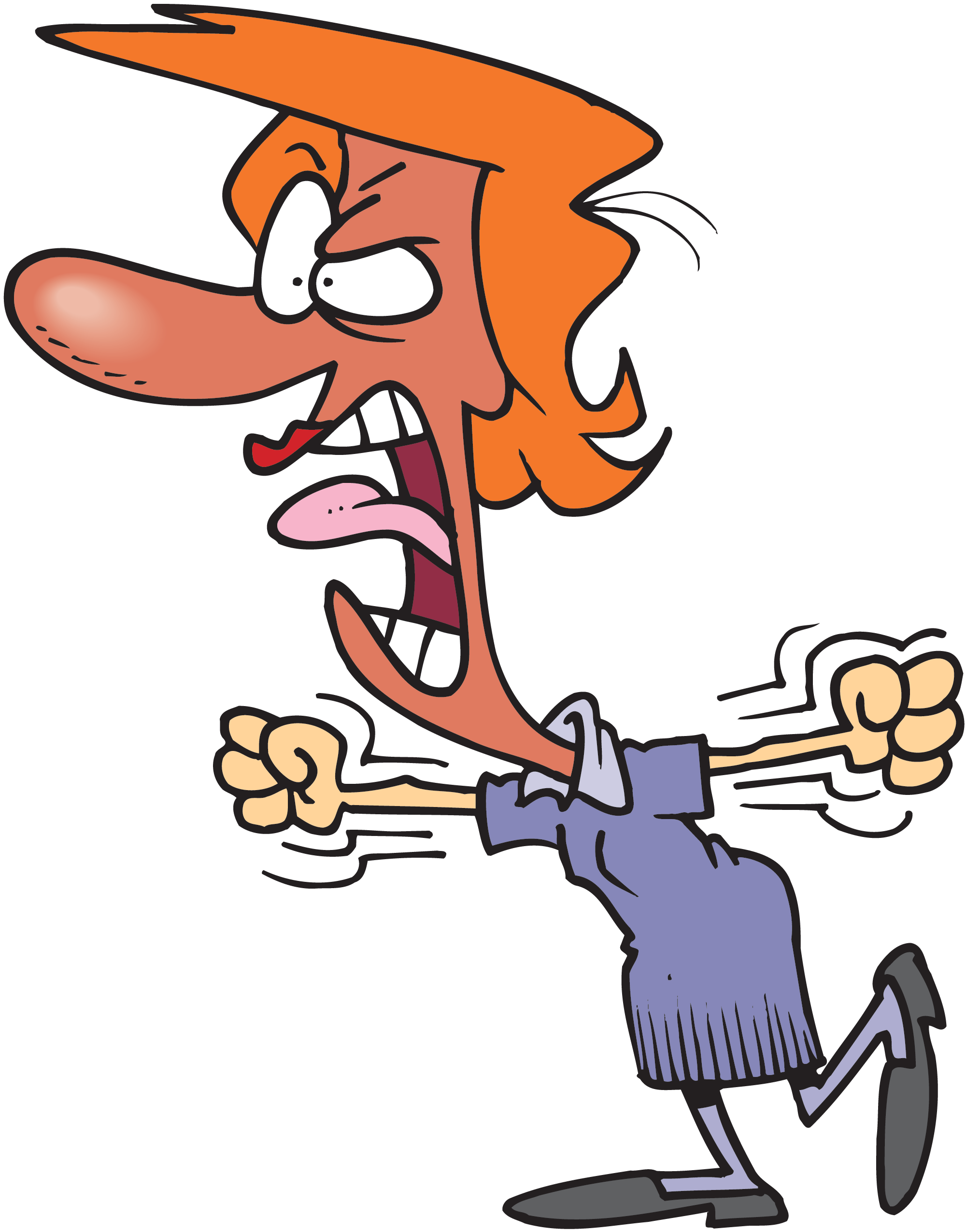 Anger cartoon woman screaming. Lime clipart angry