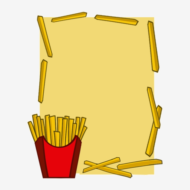 Fries clipart border. Yellow french illustration 