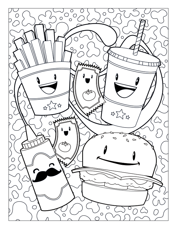 fries clipart colouring page