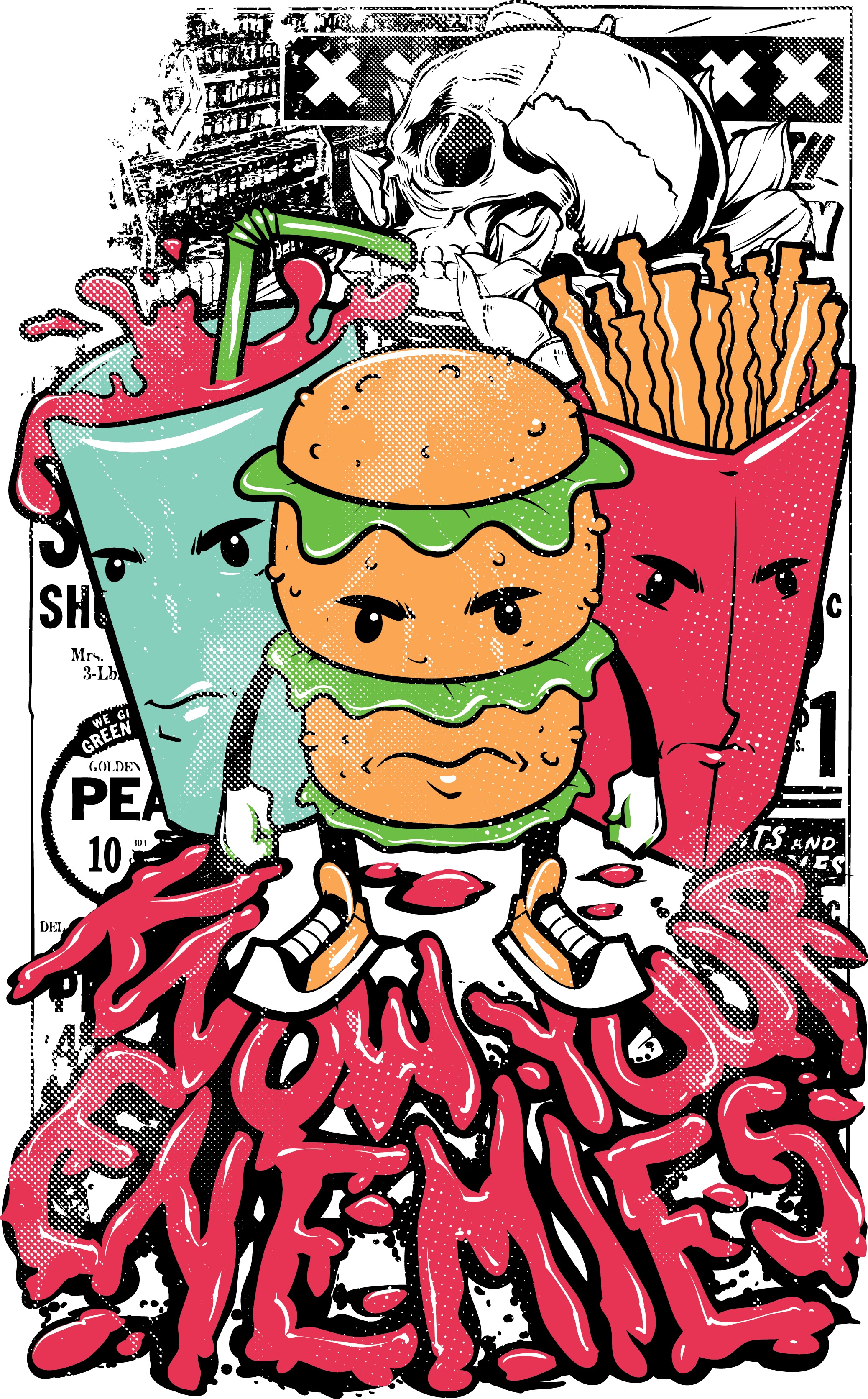Fries clipart comic. Hamburger french cola fast