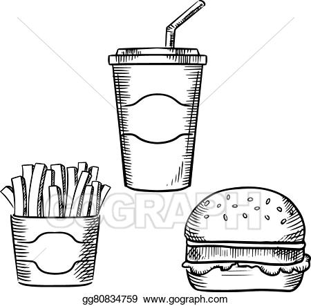 fries clipart sketches