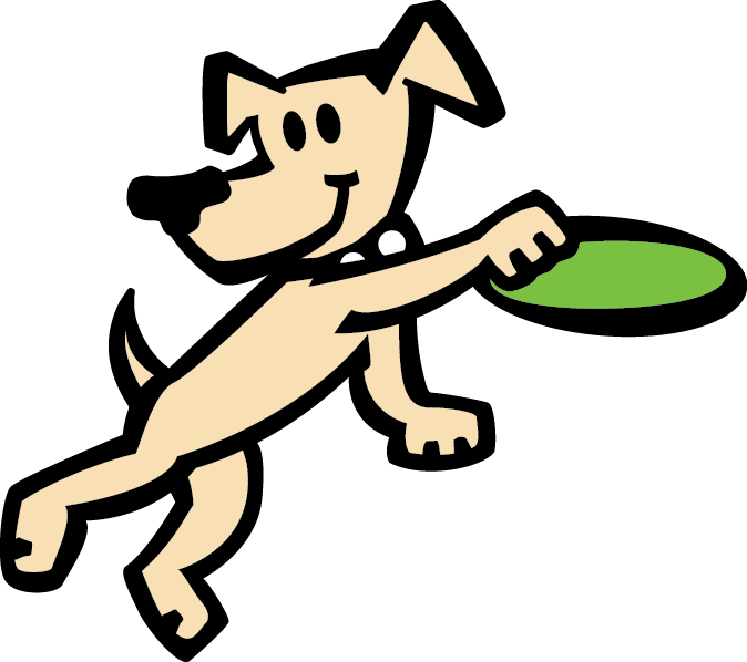 frisbee clipart dog play