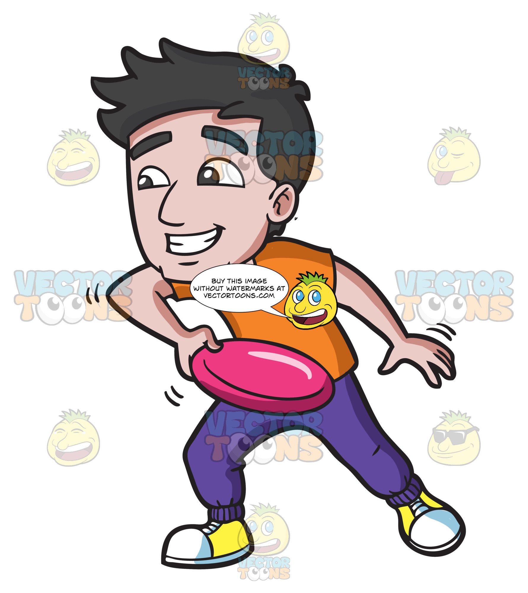 Frisbee clipart man. A happy swing throws