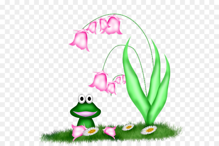 frog clipart flower