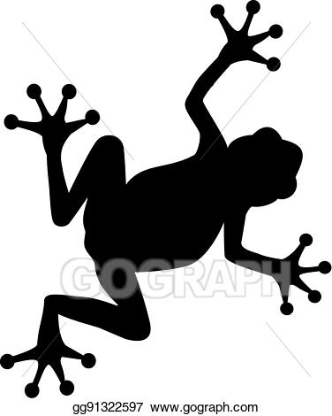 Frogs clipart silhouette. Vector art frog walking