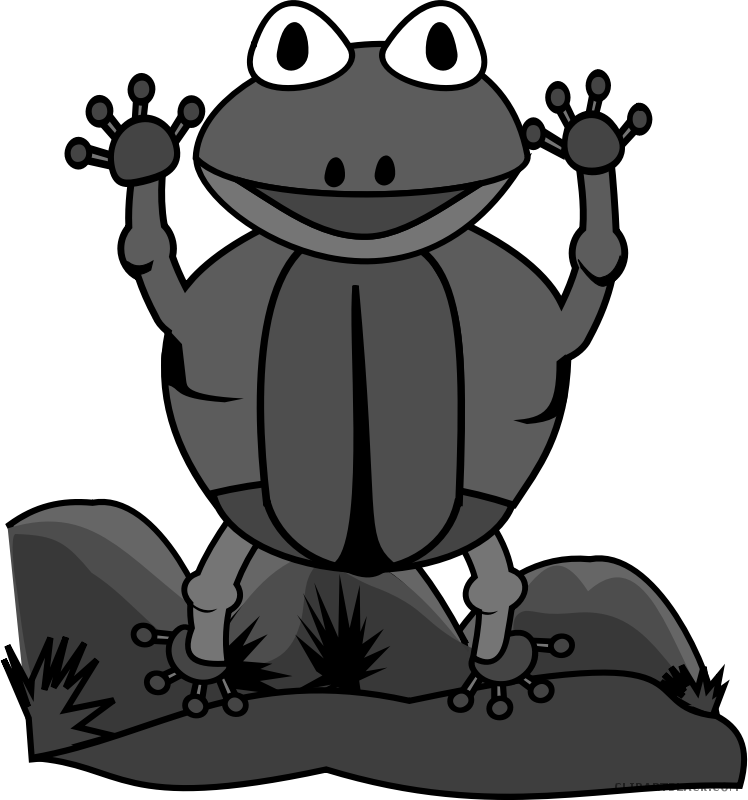 frogs clipart black and white
