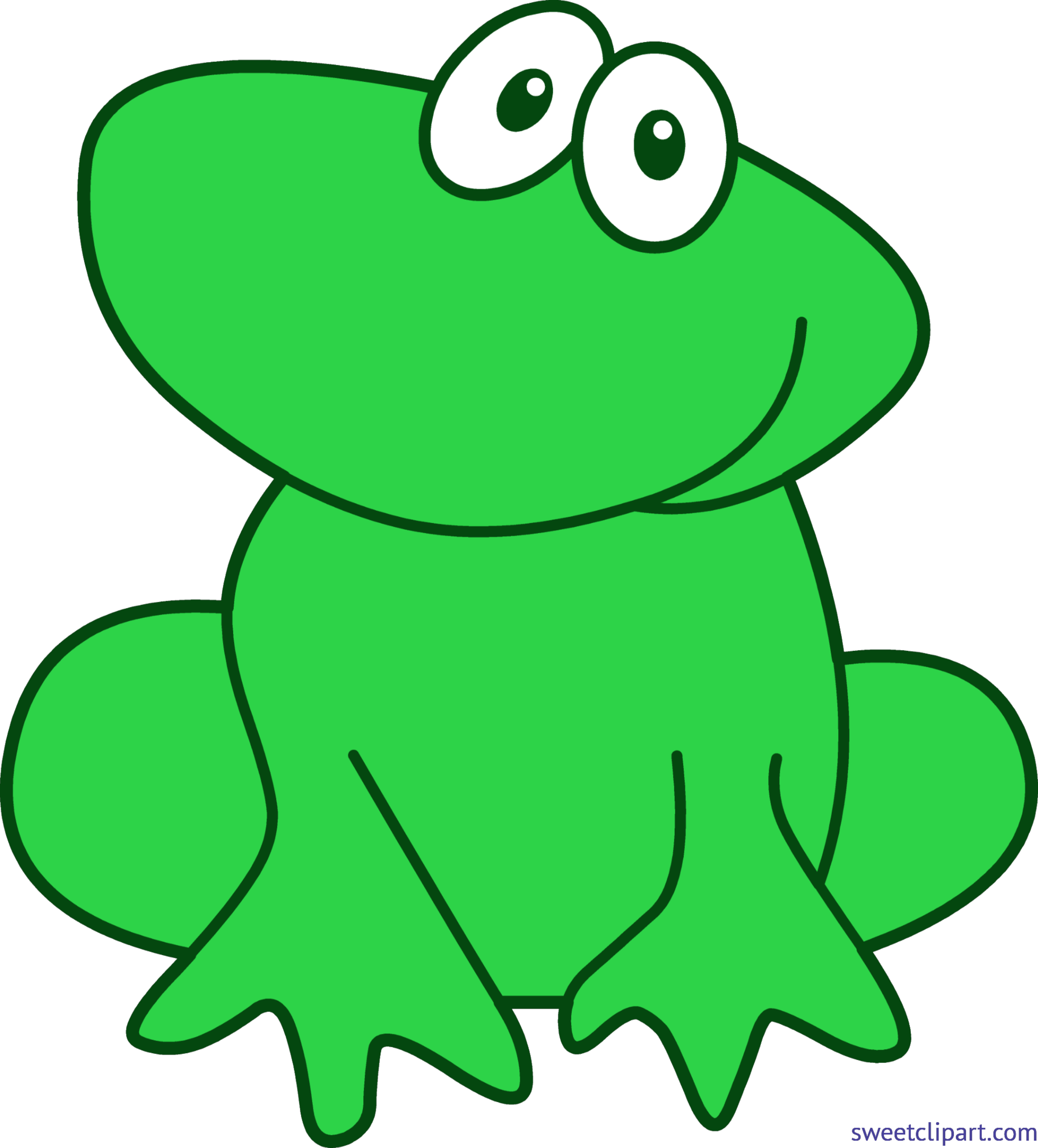 Frogs clipart easy. Frog green clip art
