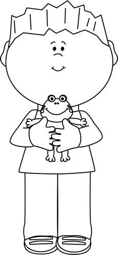 Black and white boy. Frogs clipart kid