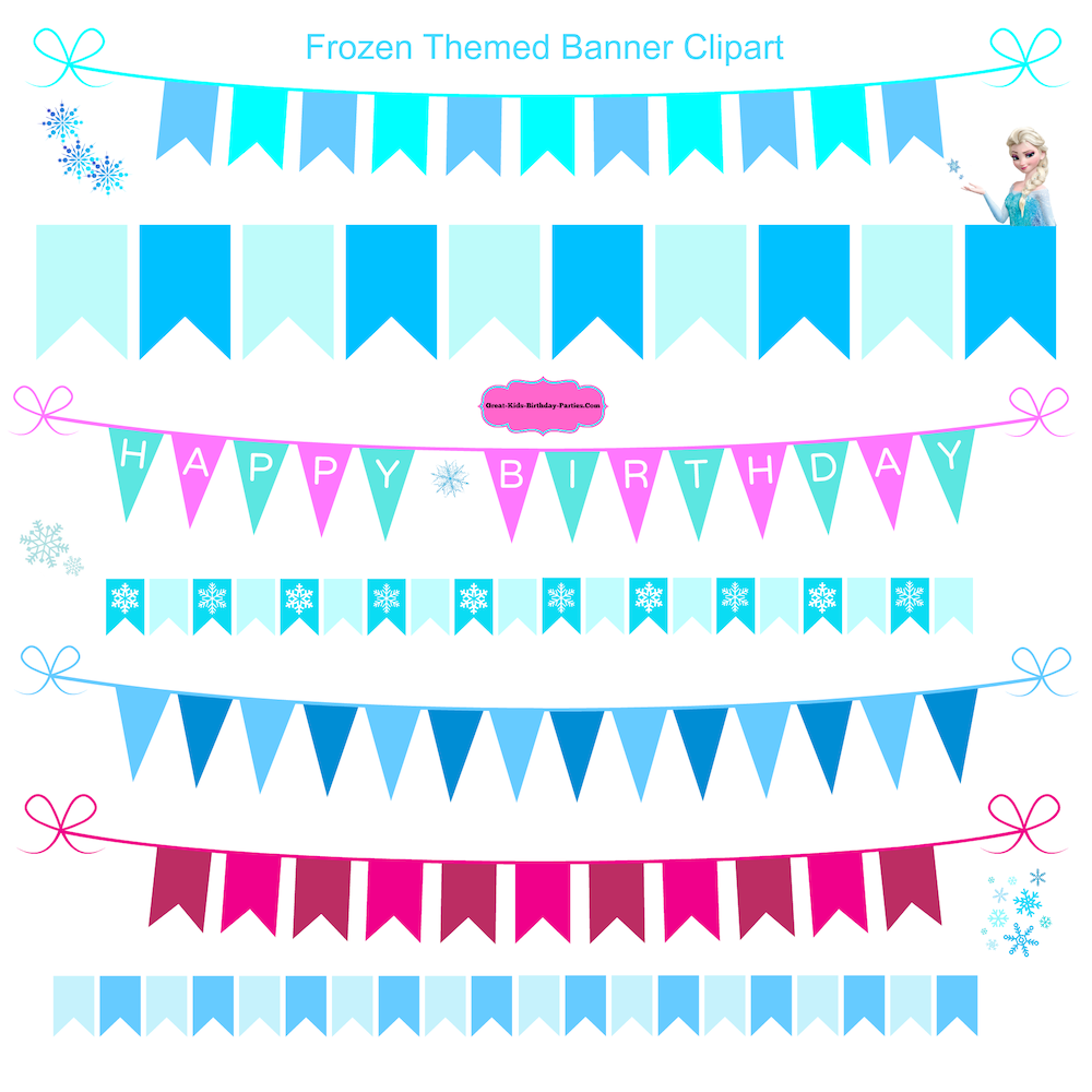 Frozen clipart banner. Party invitations 