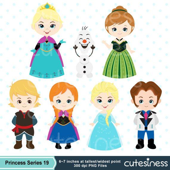 Instant download snow princess. Frozen clipart princes