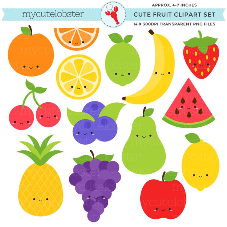 clipart fruit cute