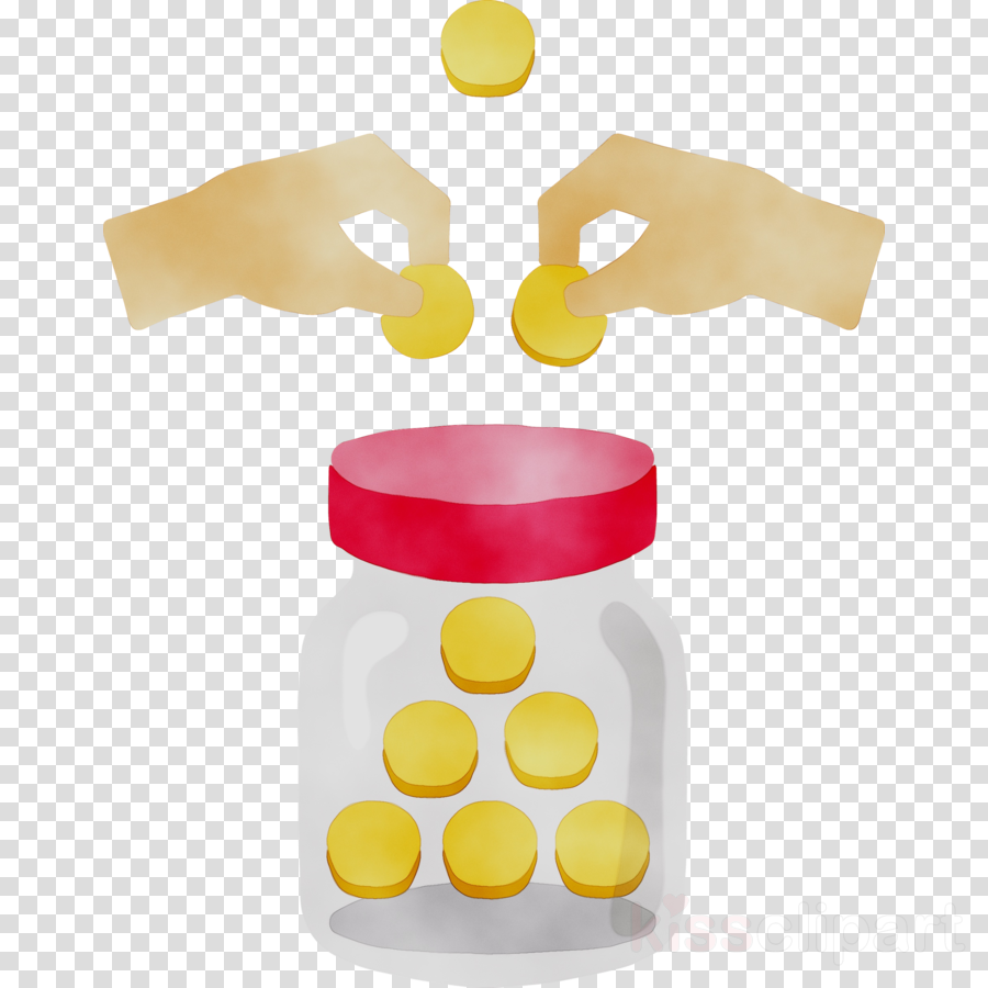 Fundraiser clipart donation. Plastic bottle money yellow