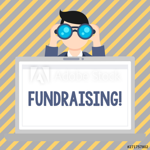 Fundraiser clipart financial support. Text sign showing fundraising
