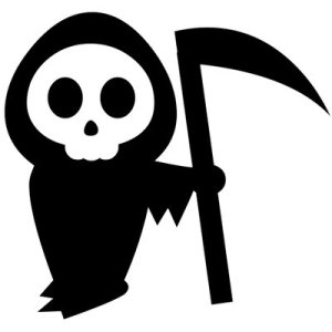 Death around the corner. Funeral clipart demise