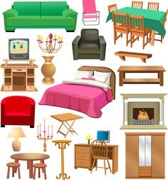 Furniture clipart dollhouse furniture. Free doll house cliparts