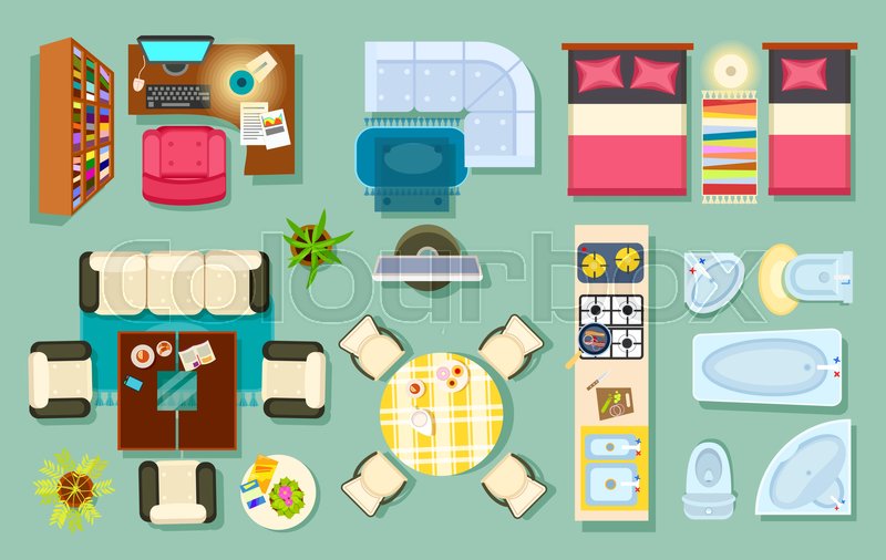 Furniture clipart top view, Picture 2736166 furniture clipart top view