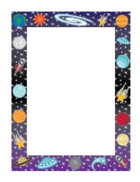 This space incorporates stars. Planets clipart border