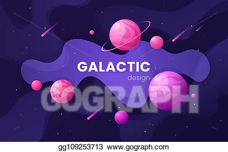 Galaxy clipart cartoon. Vector futuristic outer space