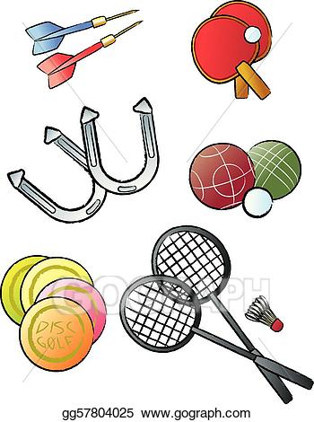Vector illustration leisure games. Game clipart lawn game