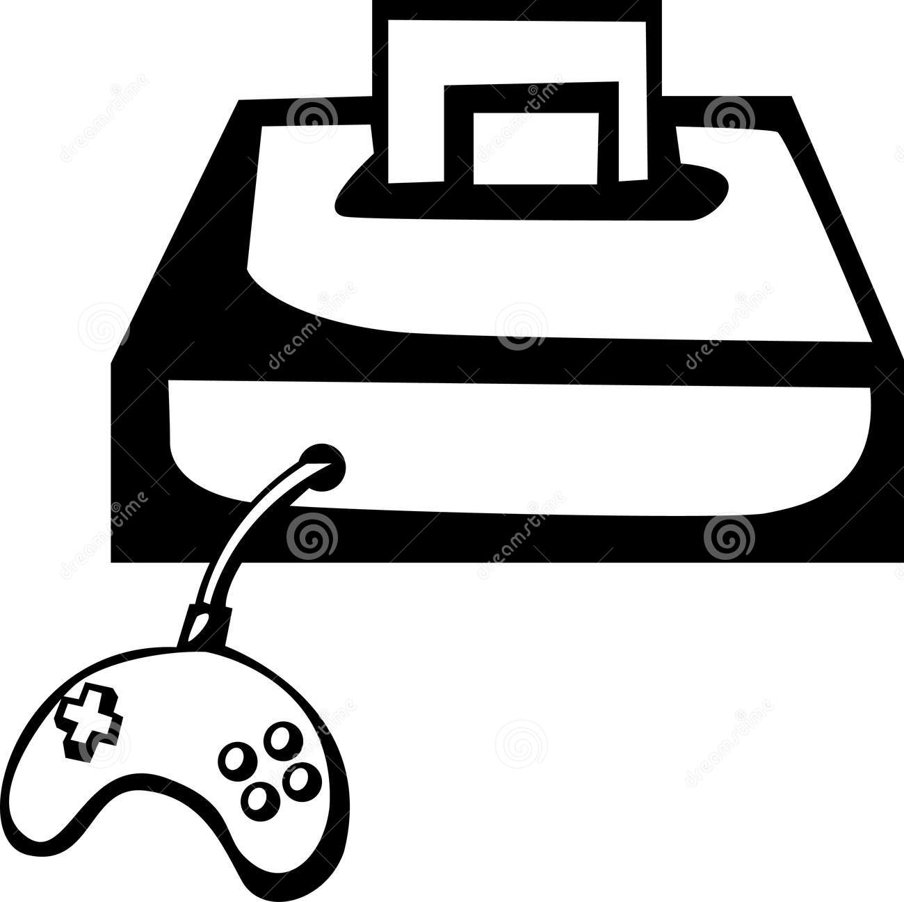 gaming clipart black and white