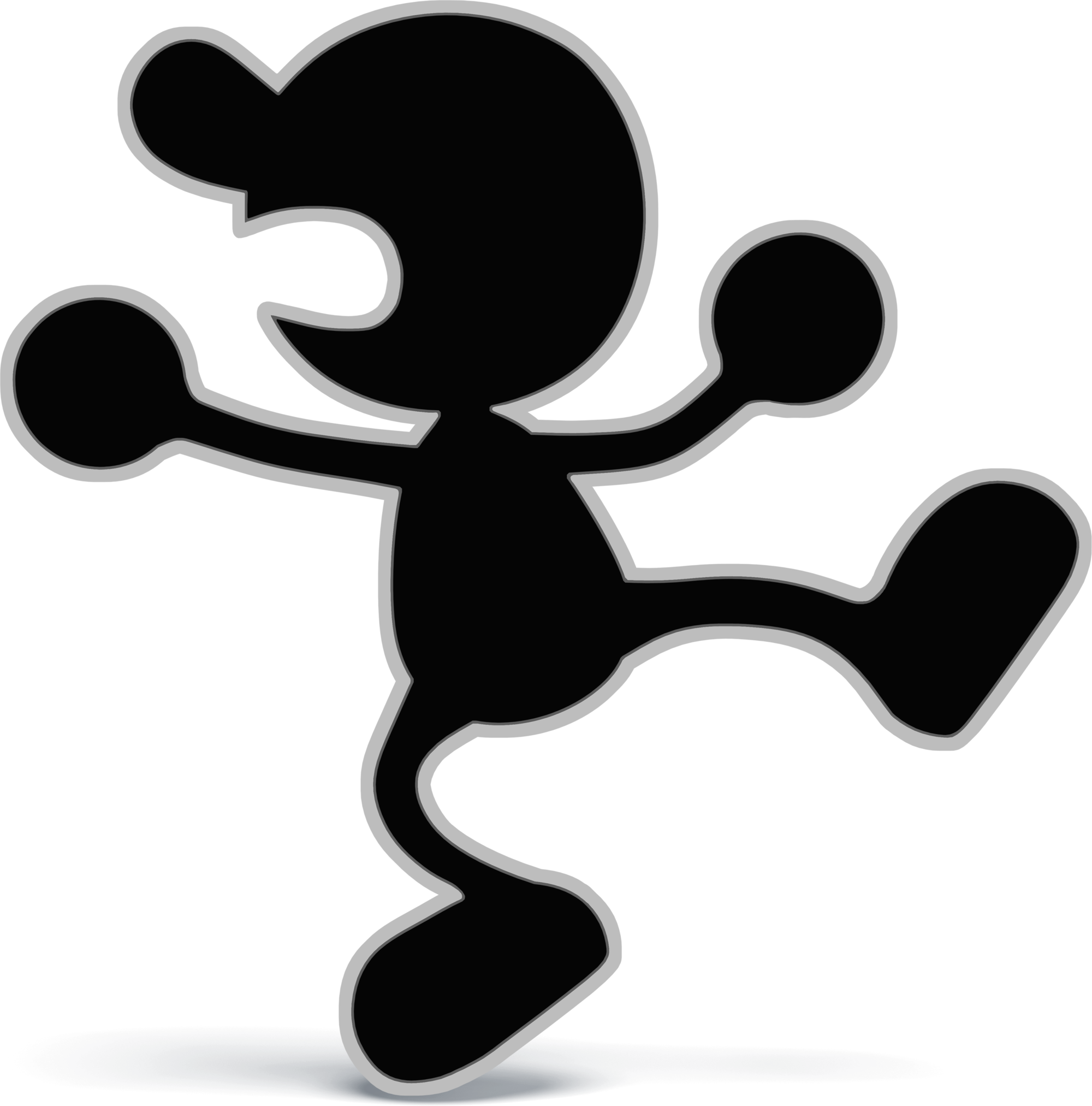 Gaming clipart silhouette. Mr game watch nintendo