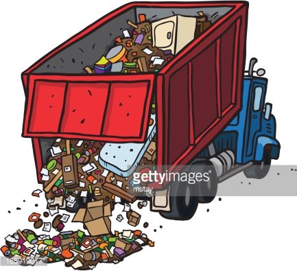 Dump truck dumping trash. Garbage clipart dumpsite