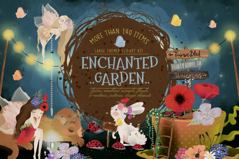 garden clipart enchanted garden