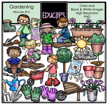 Gardening clip art bundle. Garden clipart science