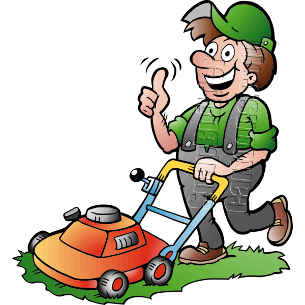mowing clipart push