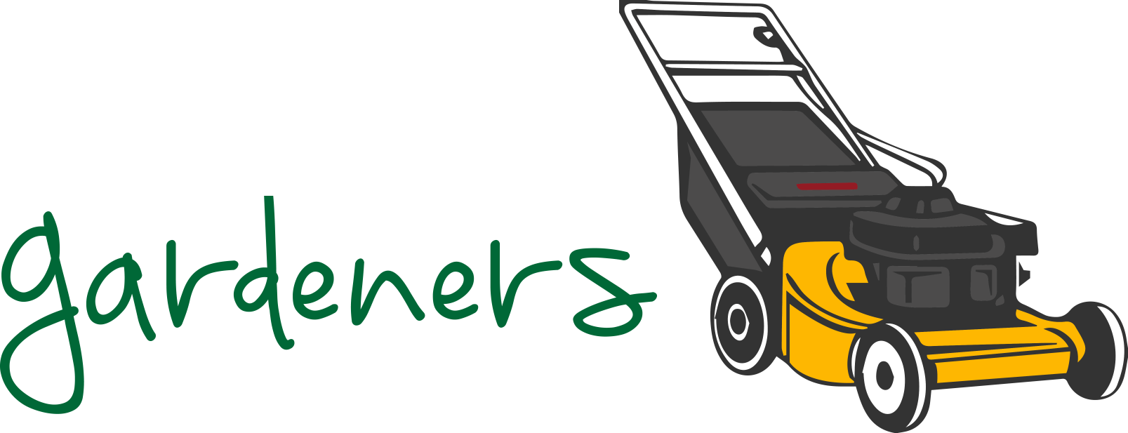 Mowing clipart happy. The gardeners urip logo