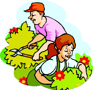 family clipart gardening