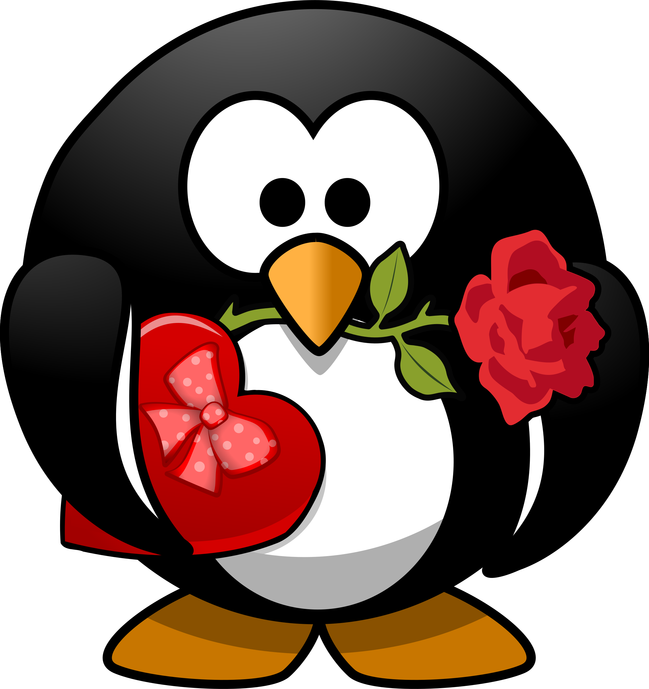 Gardening clipart sensory garden. Valentine penguin by moini