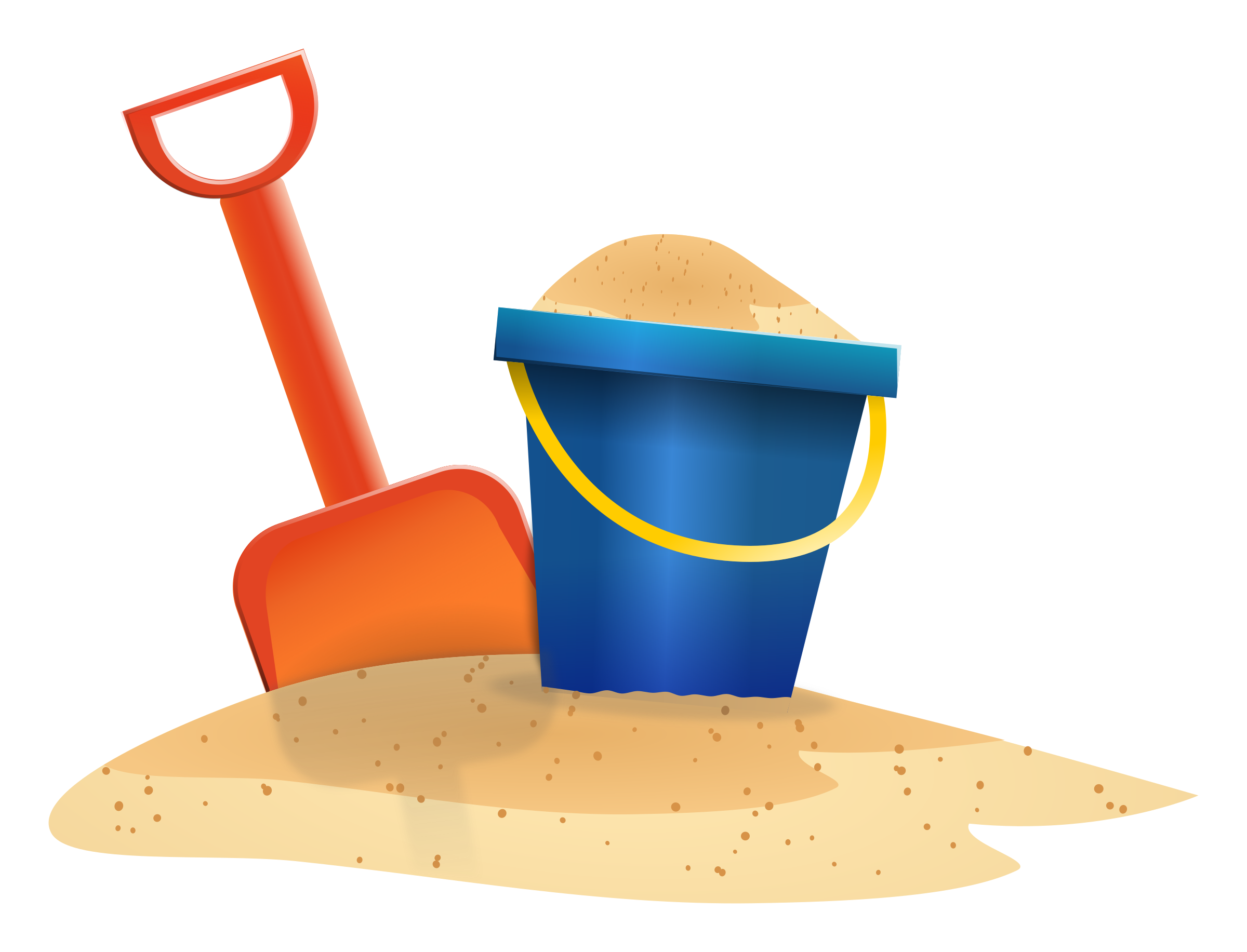 Play on the beach. Gardening clipart small shovel