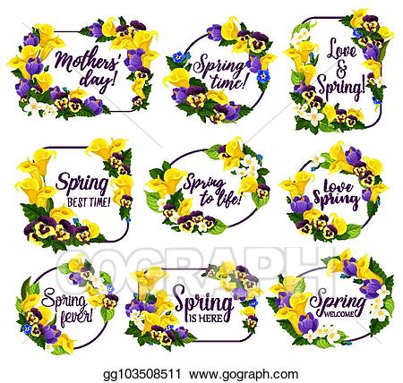 Garland clipart holiday celebration. Vector art spring flower