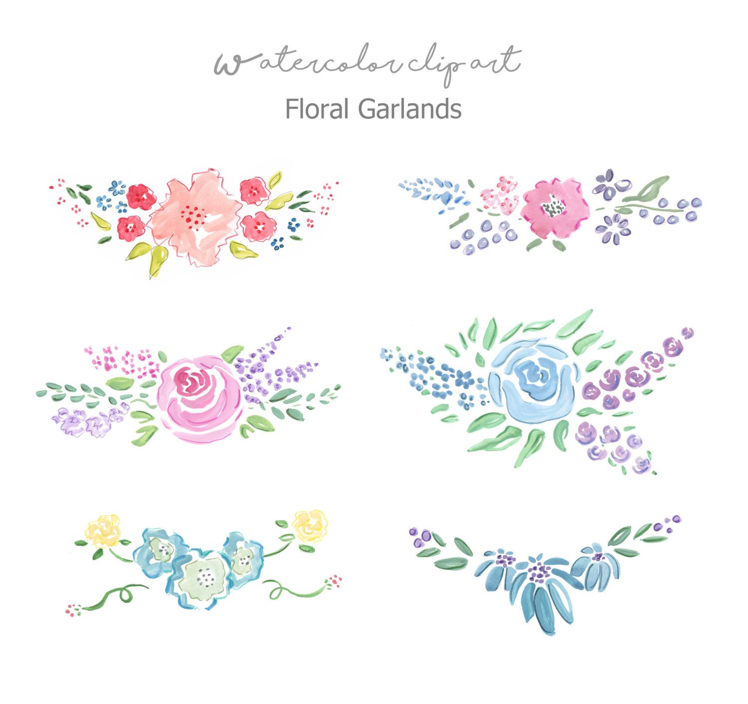 garland clipart watercolor