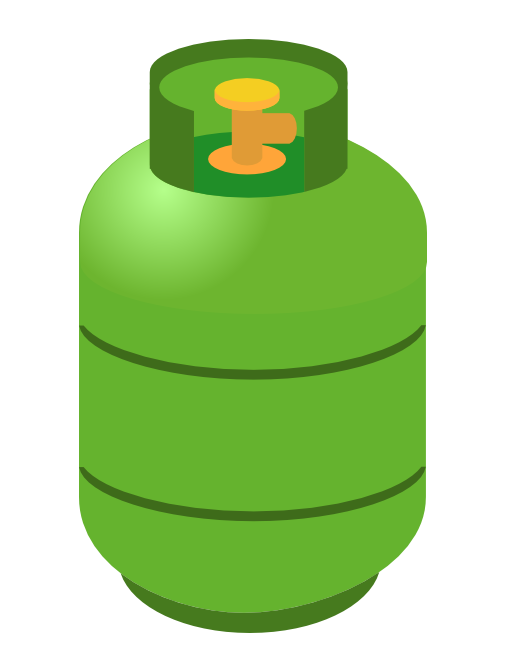 Propane fuel tank cylinder clip art green.