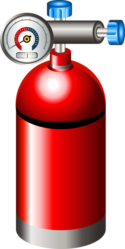 Fire extinguisher cartoon red. Gas clipart oxygen tank