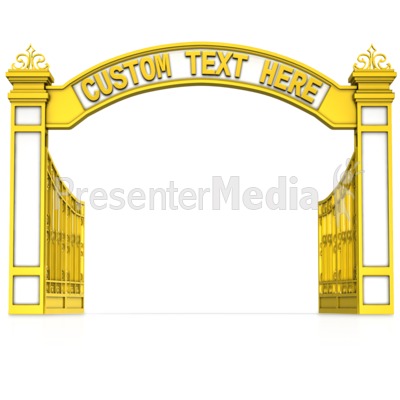 Open custom text signs. Gate clipart animated