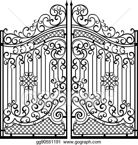 gate clipart black and white