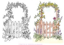Gate clipart fall garden. Free clip art card