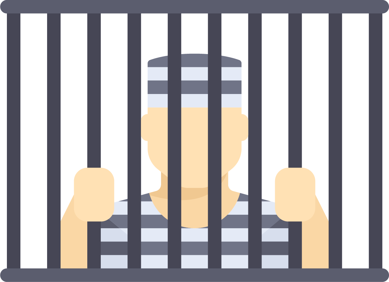 Gate clipart jail. Prisoner penal labour icon