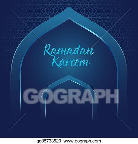 Vector illustration ramadan kareem. Mosque clipart gate